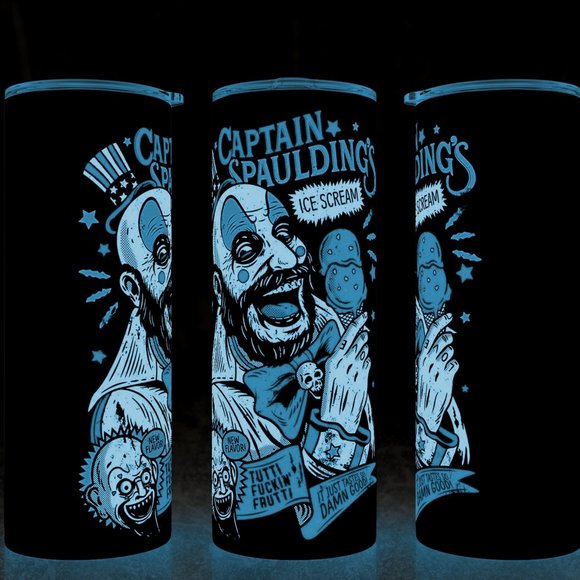 Glow in the Dark House of 1000 Corpses Captain Spaulding Tumbler 20oz - Picture 1 of 2